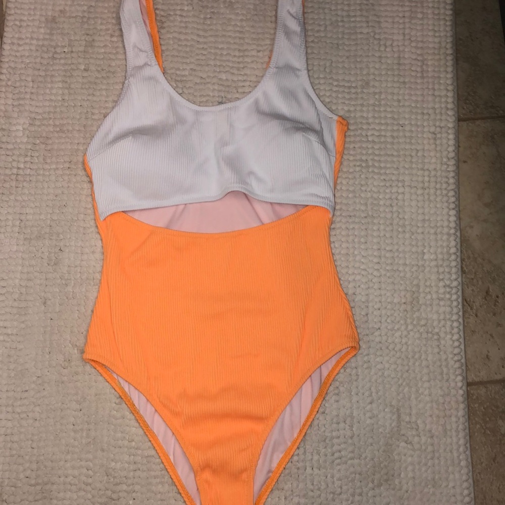 Colorblocked Creamsicle Cutout Swimsuit